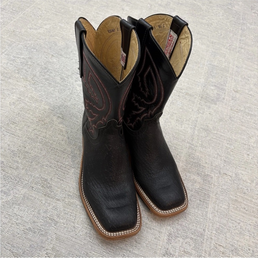 Logan Boot Company Wichita Kansas Western Leather Cowboy Boots Men’s Size 8.5 C - Picture 3 of 12